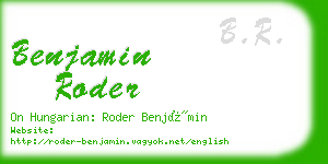 benjamin roder business card